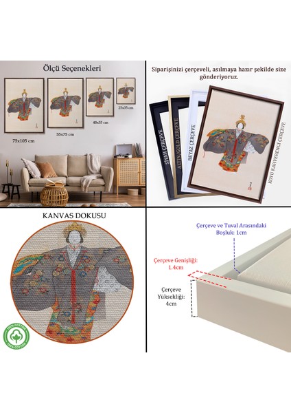 Çerçeveli Dekoratif Kanvas Tablo, Kamisaka Sekka - Japon Kadın TABLOSU-8046 indirimleri