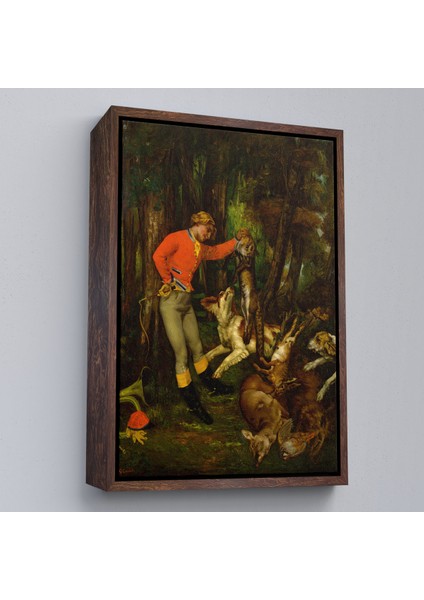 Çerçeveli Dekoratif Kanvas Tablo, Gustave Courbet -Avdan Sonra Tablo - After The HUNT-8055