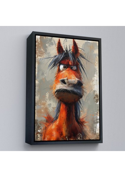 Çerçeveli Dekoratif Kanvas Tablo, Sevimli Eşek TABLOSU-7893