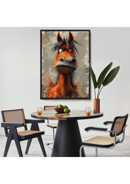 Çerçeveli Dekoratif Kanvas Tablo, Sevimli Eşek TABLOSU-7893