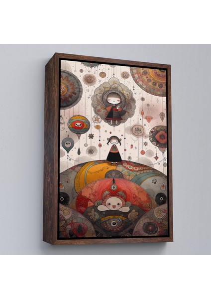 Çerçeveli Dekoratif Kanvas Tablo, Tepenin Üstündeki Sevimli Kızlar TABLOSU-8006 fiyatları