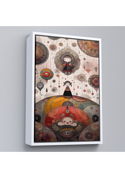 Çerçeveli Dekoratif Kanvas Tablo, Tepenin Üstündeki Sevimli Kızlar TABLOSU-8006 fırsatları