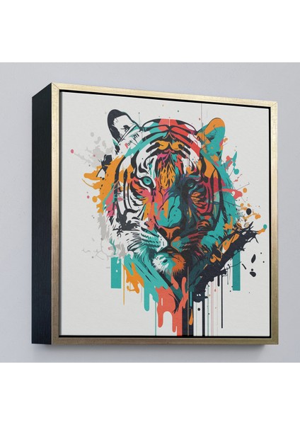 Çerçeveli Dekoratif Kanvas Tablo, Renkli Kaplan TABLOSU-8330 modelleri