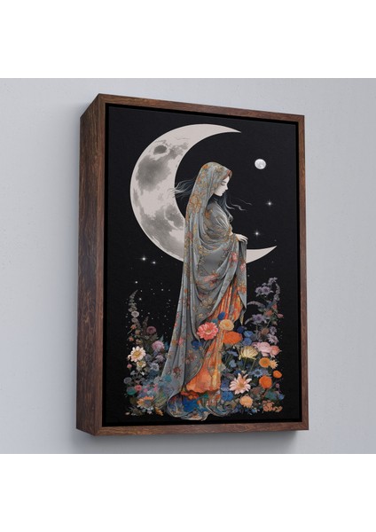 Çerçeveli Dekoratif Kanvas Tablo, Ay Işığındaki Kadın TABLOSU-7990 fiyatları