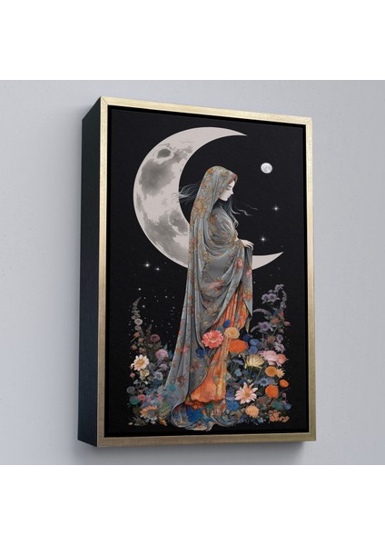Çerçeveli Dekoratif Kanvas Tablo, Ay Işığındaki Kadın TABLOSU-7990 modelleri