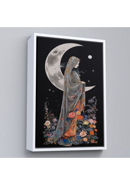 Çerçeveli Dekoratif Kanvas Tablo, Ay Işığındaki Kadın TABLOSU-7990 fırsatları