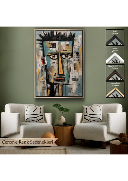 Çerçeveli Dekoratif Kanvas Tablo, Sürreal Insan Yüzü TABLO-7999