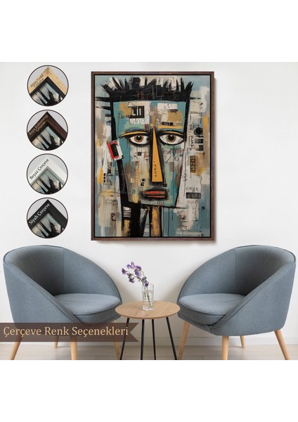 Çerçeveli Dekoratif Kanvas Tablo, Sürreal Insan Yüzü TABLO-7999