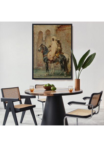 Çerçeveli Dekoratif Kanvas Tablo, Henri Emilien Rousseau - Cavaliers Arapları TABLOSU-8091