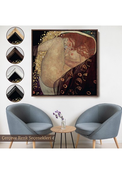 Çerçeveli Dekoratif Kanvas Tablo, Gustav Klimt Danae TABLOSU-8340