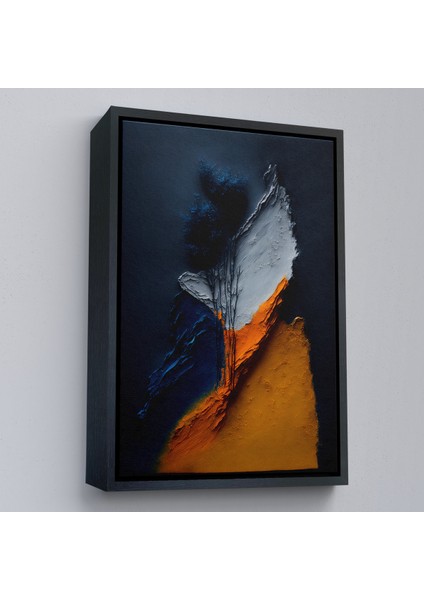 Çerçeveli Dekoratif Kanvas Tablo, Turuncu ve Mavi Tonlu Soyut TABLO-7913 modelleri