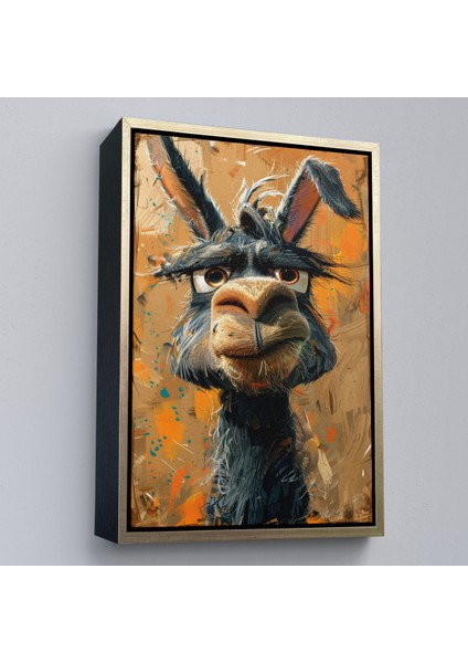 Çerçeveli Dekoratif Kanvas Tablo, Sinirli Eşek TABLOSU-7966