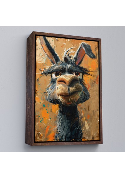 Çerçeveli Dekoratif Kanvas Tablo, Sinirli Eşek TABLOSU-7966 fiyatları