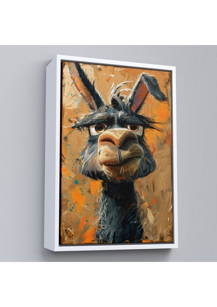 Çerçeveli Dekoratif Kanvas Tablo, Sinirli Eşek TABLOSU-7966 fırsatları
