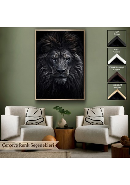 Çerçeveli Dekoratif Kanvas Tablo, Yaralı Aslan TABLOSU-7912
