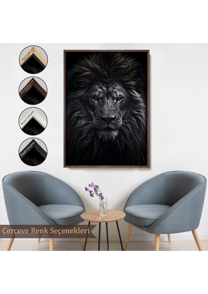 Çerçeveli Dekoratif Kanvas Tablo, Yaralı Aslan TABLOSU-7912