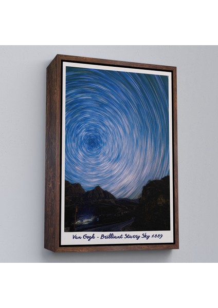 Çerçeveli Kanvas Tablo, Vincent Van Gogh - Parlak Yıldızlı Gökyüzü Tablo - Brillant Starry SKY-8049 fiyatları