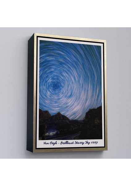 Çerçeveli Kanvas Tablo, Vincent Van Gogh - Parlak Yıldızlı Gökyüzü Tablo - Brillant Starry SKY-8049 modelleri