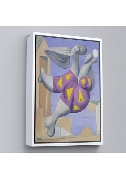 Çerçeveli Kanvas Tablo, Plaj Topu ile Yıkanıyor Tablosu - Pablo Picasso Bather With BEACHBALL-8076