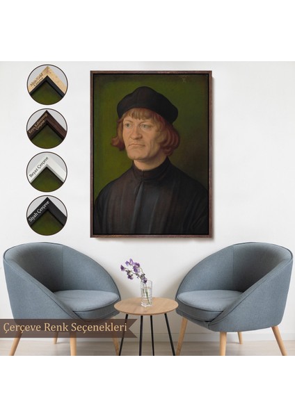Çerçeveli Kanvas Tablo, Albrecht Dürer - Bir Din Adamı Portresi - Bildnis Eines GEISTLICHEN-8081