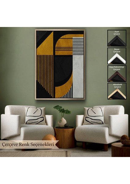 Çerçeveli Dekoratif Kanvas Tablo, Geometrik Soyut TABLO-7871