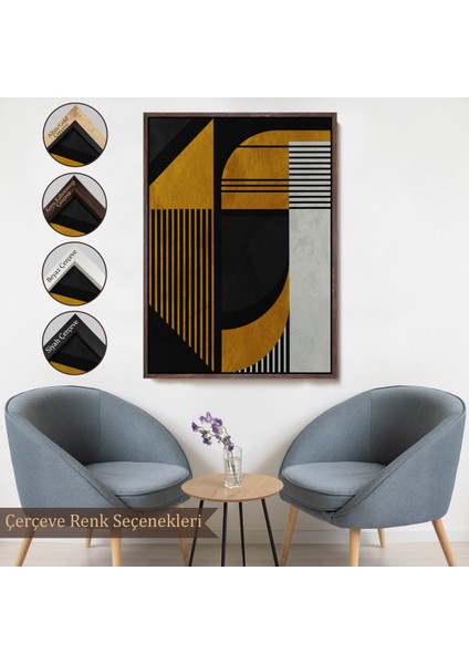 Çerçeveli Dekoratif Kanvas Tablo, Geometrik Soyut TABLO-7871