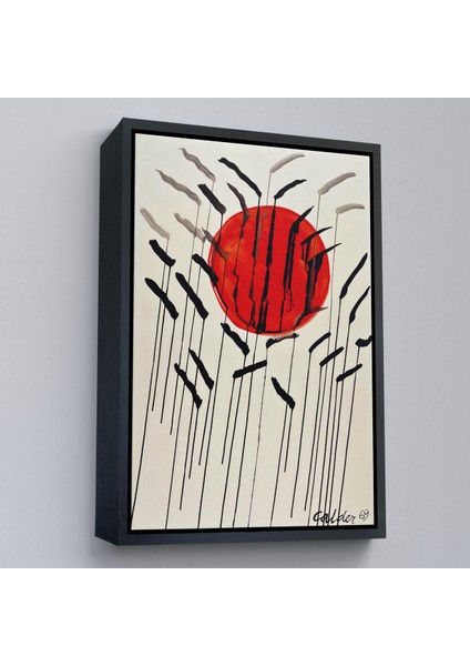 Çerçeveli Kanvas Tablo, Alex Calder - Kızıl Güneş ve Uzun Otlar Tablosu - Cattails With Red SUN-8090 modelleri