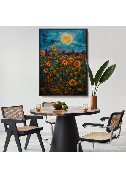 Çerçeveli Dekoratif Kanvas Tablo, Ayçiçeği Tarlaları TABLOSU-7977