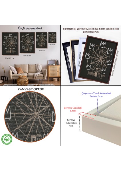 Çerçeveli Dekoratif Kanvas Tablo, Banksquiat TABLO-8075 indirimleri