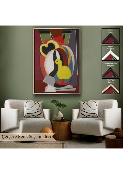Çerçeveli Dekoratif Kanvas Tablo, Auguste Herbin - Soyut Sanat Kompozisyon TABLOSU-8102