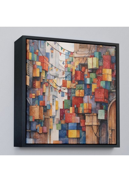 Çerçeveli Dekoratif Kanvas Tablo, Istanbul Sokakları Hediye Paketleri TABLOSU-8333 modelleri