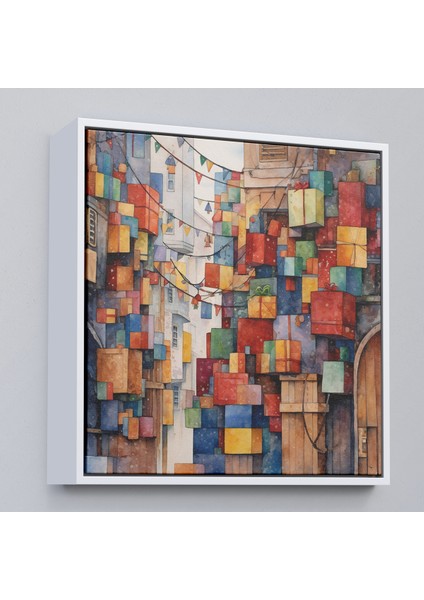 Çerçeveli Dekoratif Kanvas Tablo, Istanbul Sokakları Hediye Paketleri TABLOSU-8333 fırsatları