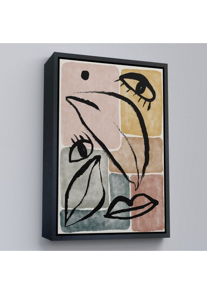 Çerçeveli Dekoratif Kanvas Tablo, Minimalist Kadın Yüzü TABLOSU-7993 fırsatları