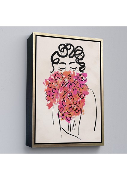 Çerçeveli Dekoratif Kanvas Tablo, Sevimli Kadın TABLOSU-7992 modelleri