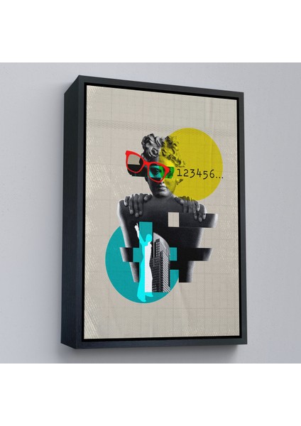 Çerçeveli Dekoratif Kanvas Tablo, Retro Daireler TABLOSU-7878 modelleri