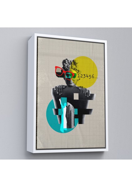 Çerçeveli Dekoratif Kanvas Tablo, Retro Daireler TABLOSU-7878 fırsatları