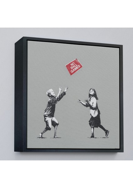 Çerçeveli Dekoratif Kanvas Tablo, Banksy No Ball Games TABLOSU-8352