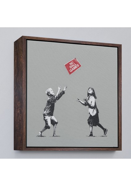 Çerçeveli Dekoratif Kanvas Tablo, Banksy No Ball Games TABLOSU-8352 fiyatları