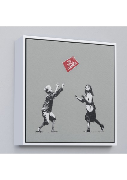 Çerçeveli Dekoratif Kanvas Tablo, Banksy No Ball Games TABLOSU-8352 fırsatları