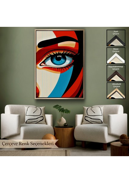 Çerçeveli Dekoratif Kanvas Tablo, Güzel Gözlü Kadın TABLO-7908