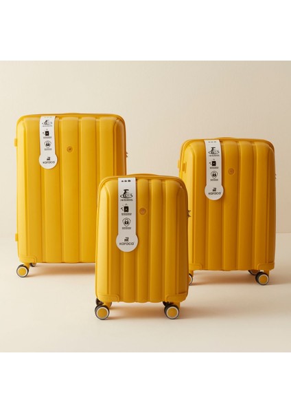 Hardal Renk Küçük Boy Valiz, Hafif ve Şık Seyahat Çantası 55 cm