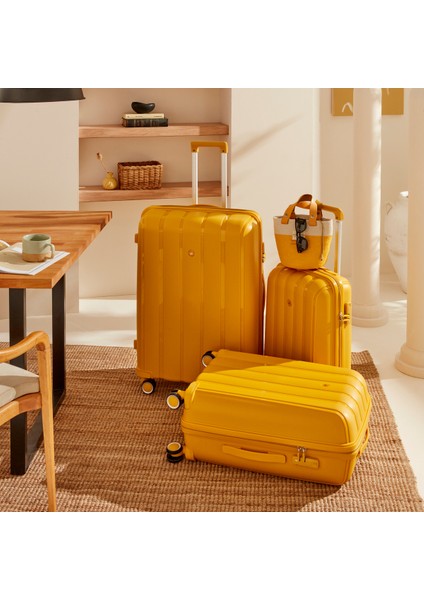 Hardal Renk Küçük Boy Valiz, Hafif ve Şık Seyahat Çantası 55 cm fırsatları