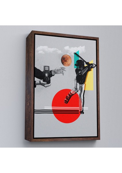 Çerçeveli Dekoratif Kanvas Tablo, Beyzbol Sporcusu ve Kamera Tutan Retro Eller TABLOSU-7917 fiyatları