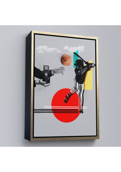 Çerçeveli Dekoratif Kanvas Tablo, Beyzbol Sporcusu ve Kamera Tutan Retro Eller TABLOSU-7917 modelleri