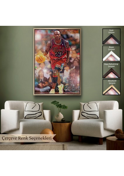 Çerçeveli Dekoratif Kanvas Tablo, Michael Jordan TABLO-7781