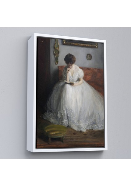 Çerçeveli Dekoratif Kanvas Tablo, Jacques-Émile Blanche - Lucie Reading TABLOSU-8041 fırsatları