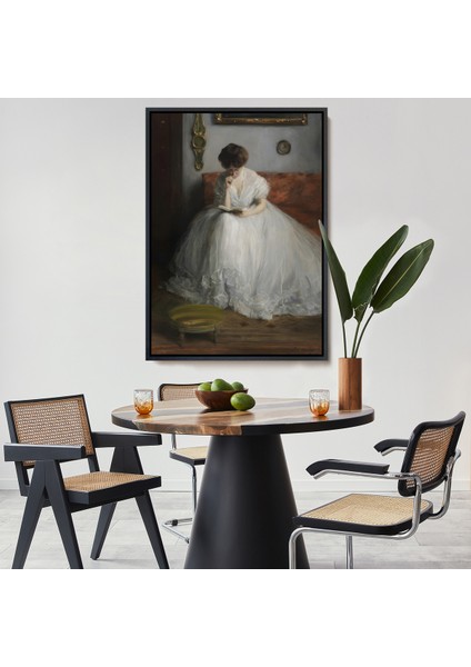 Çerçeveli Dekoratif Kanvas Tablo, Jacques-Émile Blanche - Lucie Reading TABLOSU-8041