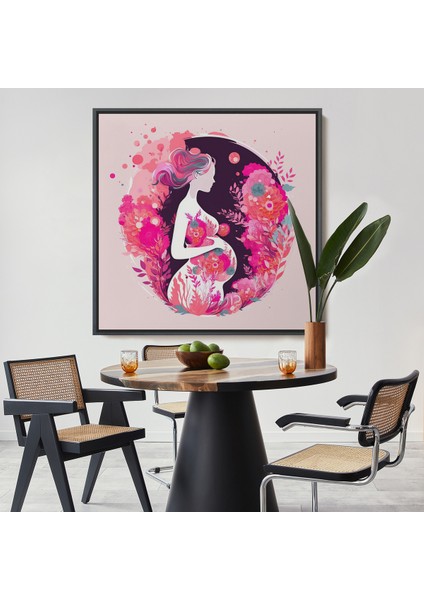 Çerçeveli Dekoratif Kanvas Tablo, Hamile Anne Tablosu - Doktor HEDIYESI-8351