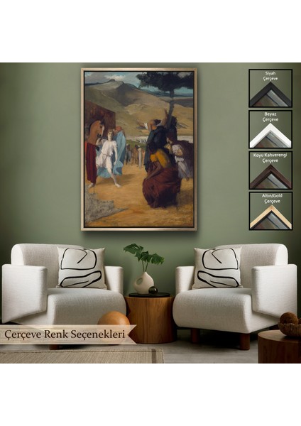 Çerçeveli Dekoratif Kanvas Tablo, Edgar Degas - Iskender ve Bucephalus TABLOSU-8056