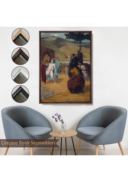 Çerçeveli Dekoratif Kanvas Tablo, Edgar Degas - Iskender ve Bucephalus TABLOSU-8056